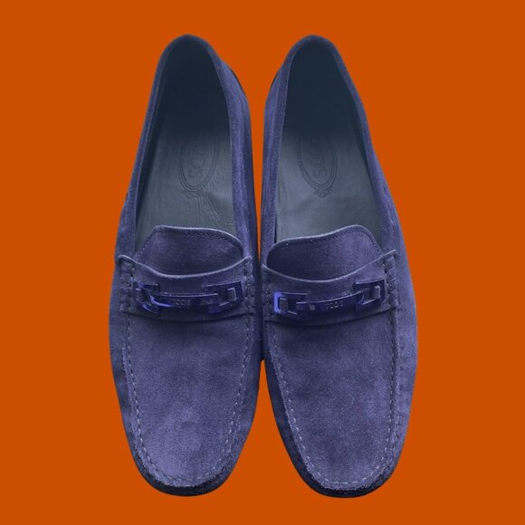 TOD'S Navy Suede Loafers – Made in Italy – Size 13.5 - Picture 3 of 6